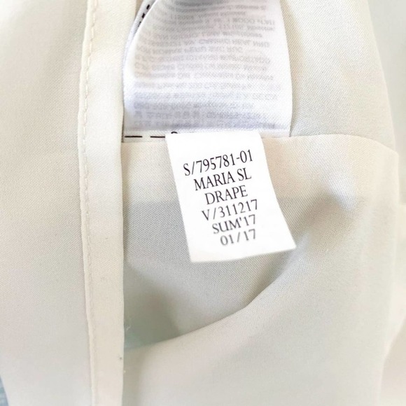 Banana Republic Blue Drape Blouse Side Pleats Size S Sleeveless - Picture 7 of 9